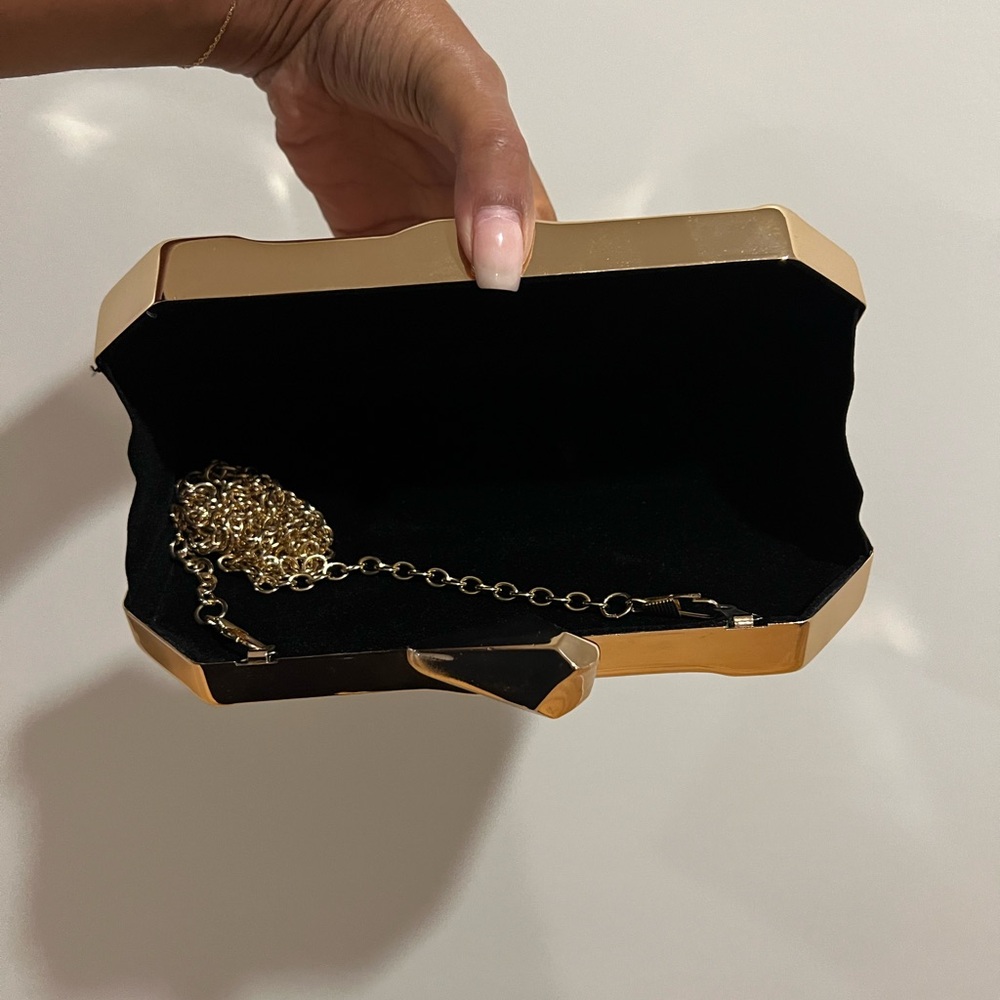 Gold Geometric Clutch - Picture 4 of 4